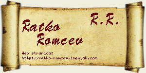 Ratko Romčev vizit kartica